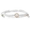 Bracelet porte-bonheur en forme de trèfle à quatre feuilles - Blanc