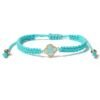 Bracelet porte-bonheur en forme de trèfle à quatre feuilles - Bleu-Ciel